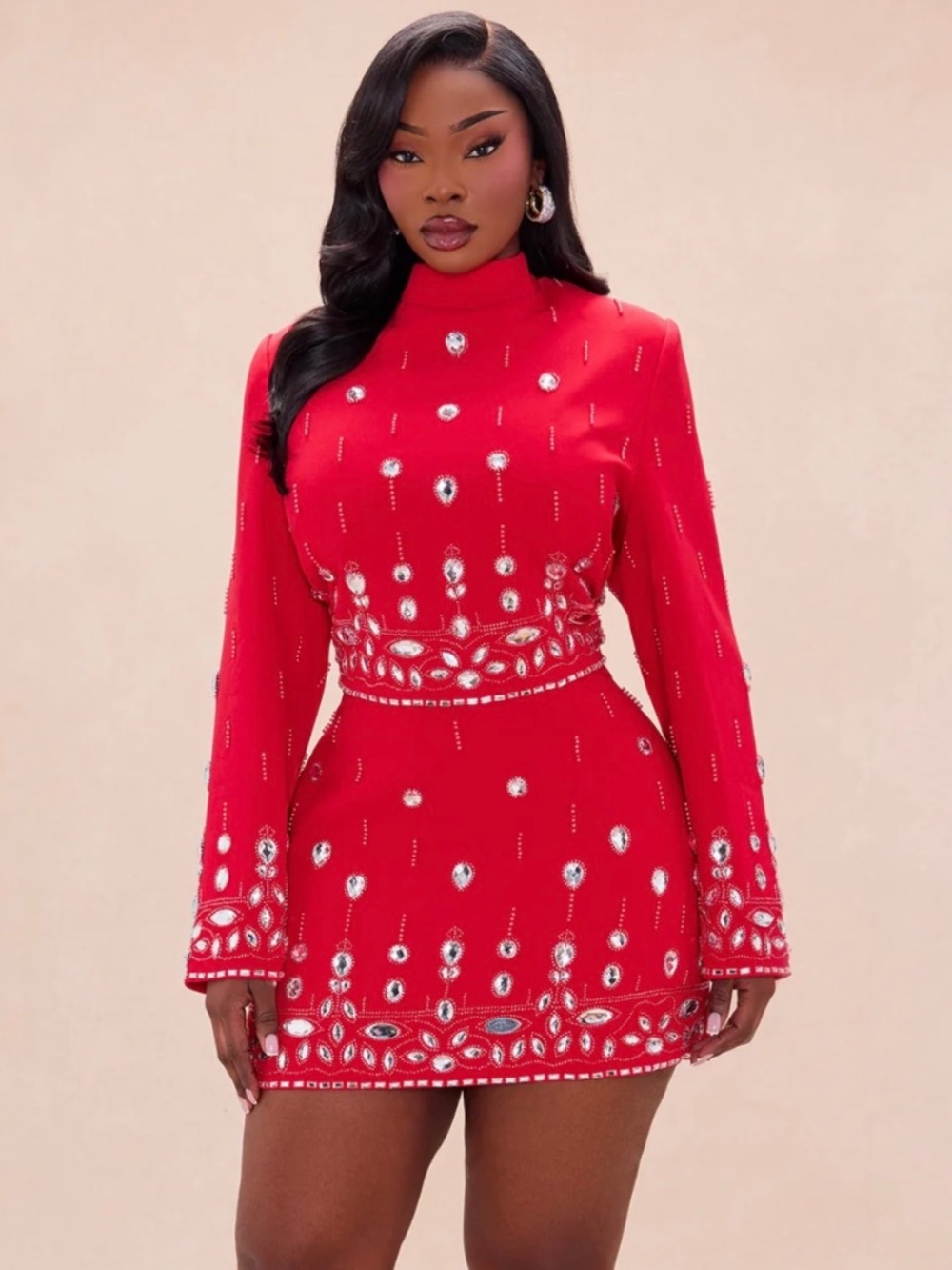 Red Skirt Set